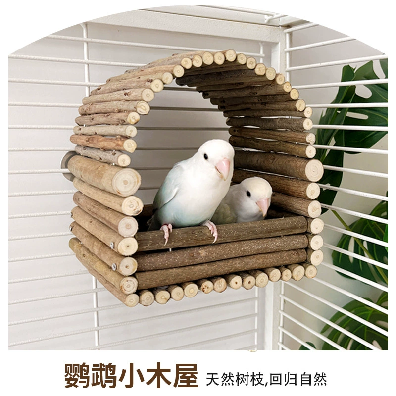 Деревянный домик для попугая, черный феникс, пион, монашеское яйцо, инкубация, отдых, разведение, небольшой домик, охлаждение, птичье гнездо, ветка, гнездо