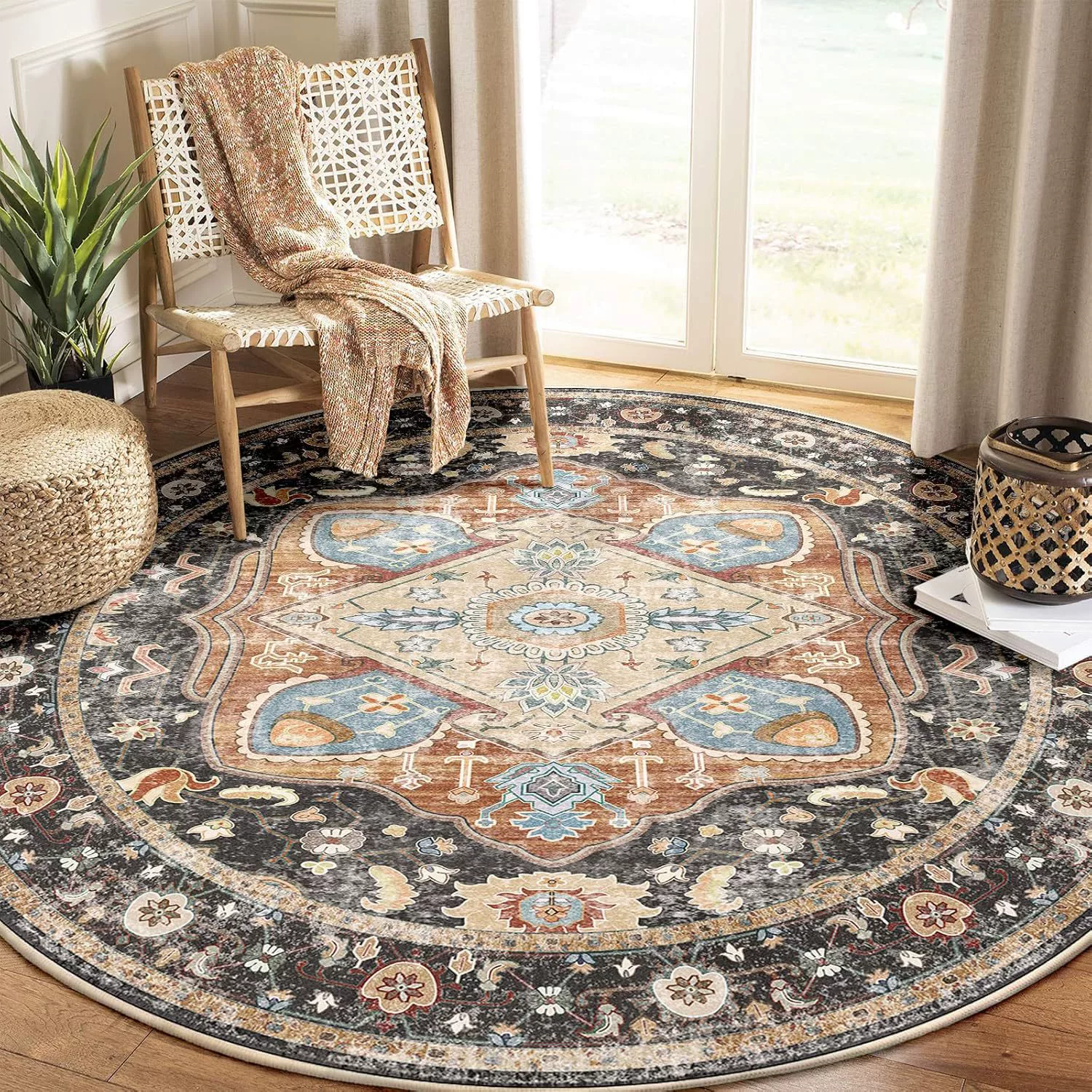 Retro carpet with seat, boho style, American style, Amazon
