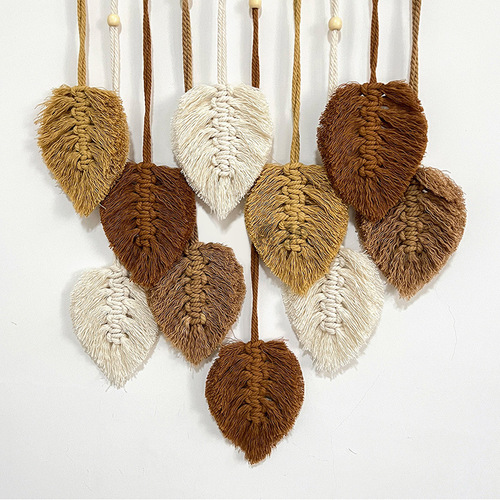 New Creative Hand-woven Cotton Rope Leaf Tapestry Bohemian Style Home Wall Decor Room Hanging
