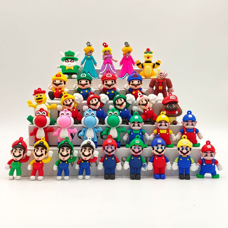 Super Mario Soft Rubber Doll Keychain Luigi Yoshi Koopa Bag Pendant Accessories Wholesale