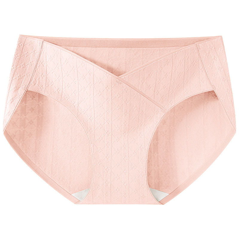 Nuevas mujeres embarazadas 7A entrepierna de algodón antibacteriano especial para el embarazo medio y tardío, cintura baja transpirable transpirable, ropa interior jacquard para mujer image 6