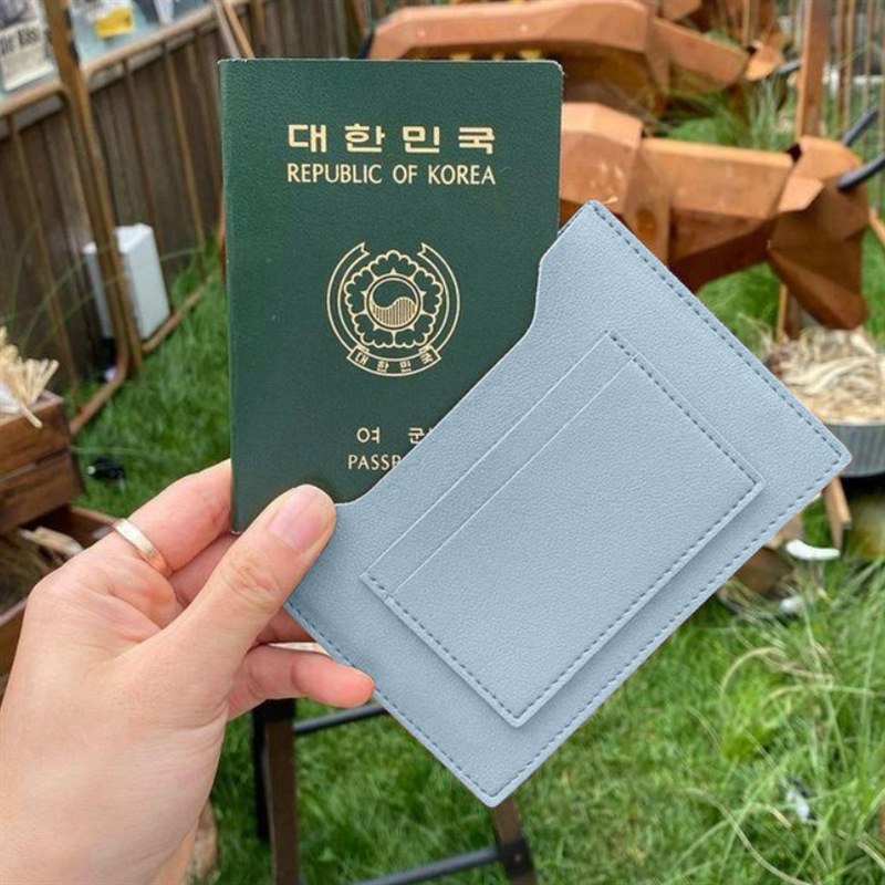 ポータブル海外旅行証明書カードカバー韓国版pu皮質パスポートホルダー多機能カードケース財布|undefined