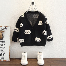 儿童V领毛衣开衫秋季2025新款小童秋装洋气男童针织衫外套春秋款