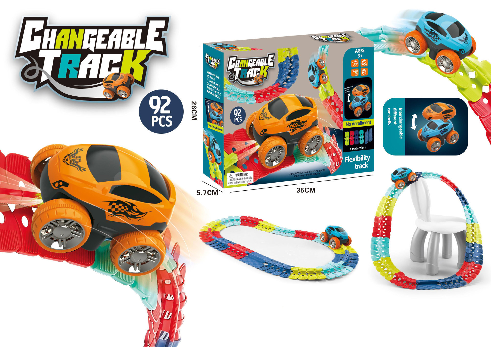 Flexible rail car [92pcs]