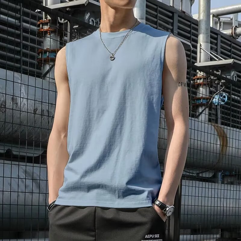 Large shoulder vest [Mist blue]