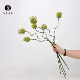 工厂直销 仿真花2头葱球假花 软胶装饰蒲公英果家居植物插花配材