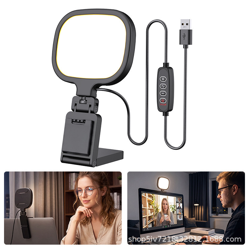 Compact 5inch Tablet Light for Computer Hanging Video Conferencing Live Streaming, Side-Emitting Led Selfie Fill Light
