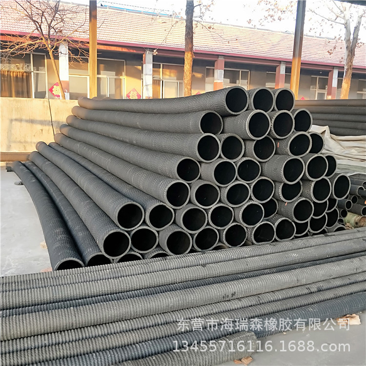 生产黑色橡胶钢丝管水泵配套吸排水泥沙耐腐蚀抗腐蚀橡胶钢丝软管