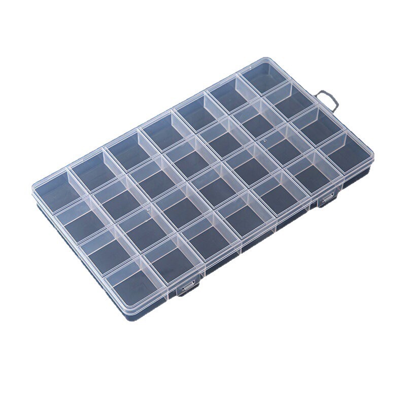 工場直販透明 pp プラスチック 28 グリッド収納ボックスゴムバンド抗ビーズジュエリーイヤリングボックスハードウェア部品整理|undefined