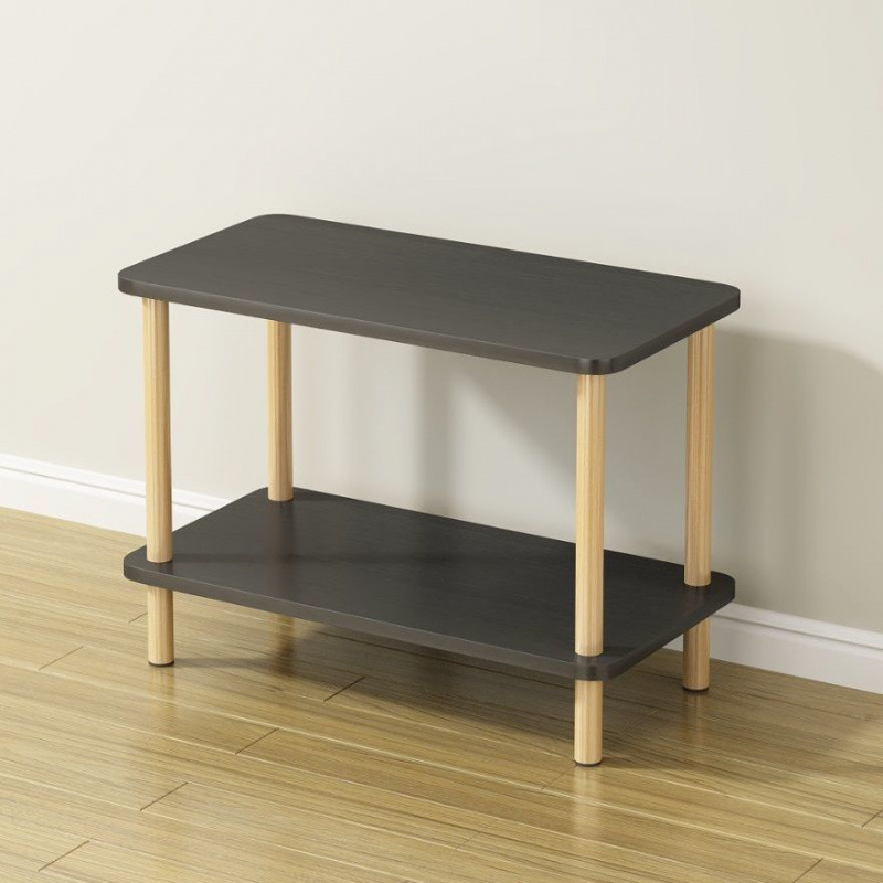 Mesa auxiliar de sofá de doble capa, mesa de té pequeña y sencilla, mesa para sala de estar de apartamento pequeño, mini mesa para dormitorio, venta al por mayor de fábrica.