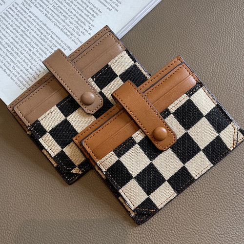 2024 New Small Card Holder Women's Exquisite High-end Compact Driver's License Card Multi-Function Canvas Ultra-Thin Card Holder