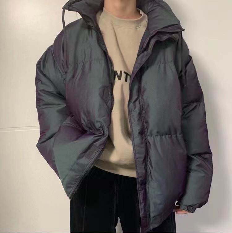 Men's Reflective Puffer Jacket Warm High Street Winter Coat_voghion.com