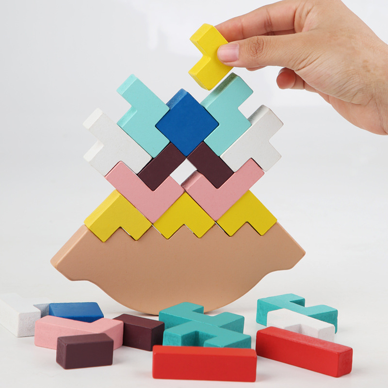 De madera tridimensional Tetris DE LOS NIÑOS Ilustración multifuncional espacio de pensamiento juego de puzzle tres-en-uno