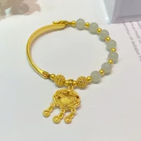 999 золотой браслет с половиной браслет Золотой модный браслет DIY 3D ювелирные изделия из твердого золота подарок женщины отправляют украшения для подруги оптом