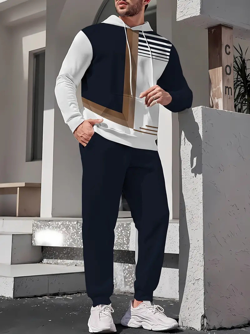 Pantalones de suéter con capucha de primavera y otoño de dos piezas casuales de negocios de todo fósforo MC11-ML1