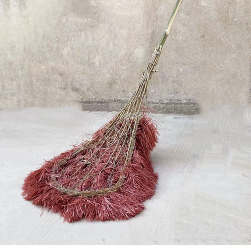 In stock sanitation handmade large broom plastic wire garden broom bamboo pole lengthened broom outdoor courtyard large broom
