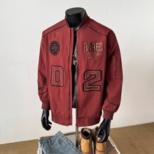 2025春秋新款重工艺刺绣夹克男潮牌痞帅字母街头风美式复古棒球服