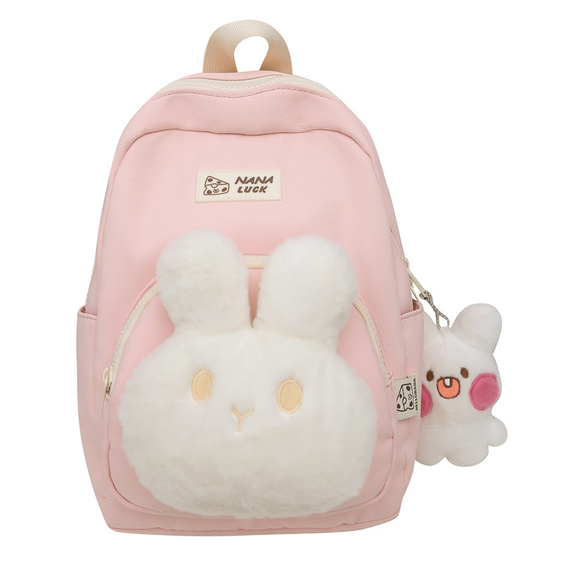 귀여운 작은 토끼 인형 가방 새로운 경량 캐주얼 나일론 SCHOOLBAG 야외 여행 쇼핑 소녀 배낭