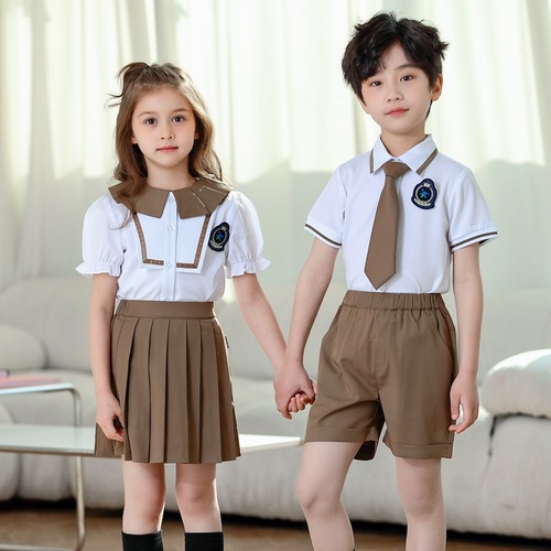 Children England Style School uniforms  British wind kindergarten chor photos shooting suits summer college graduation two-piece