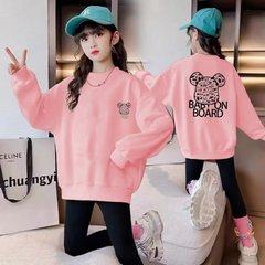 Women's Sweatshirt Spring and Autumn Set 2023 Trendy New Medium and Large Children's Base Shirt Korean Style Loose Little Girl Base Shirt
