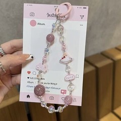 公主发财手机链手腕新款合金卡通挂绳高级串珠挂链挂件相机