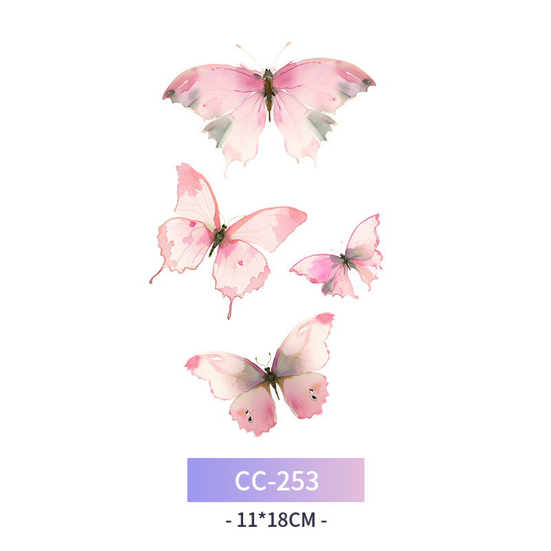 Transfronterizo en stock al por mayor de halloween colorido mariposa tatuaje pegatinas simulación sangrienta cicatriz pegatinas divertidas pegatinas impermeables