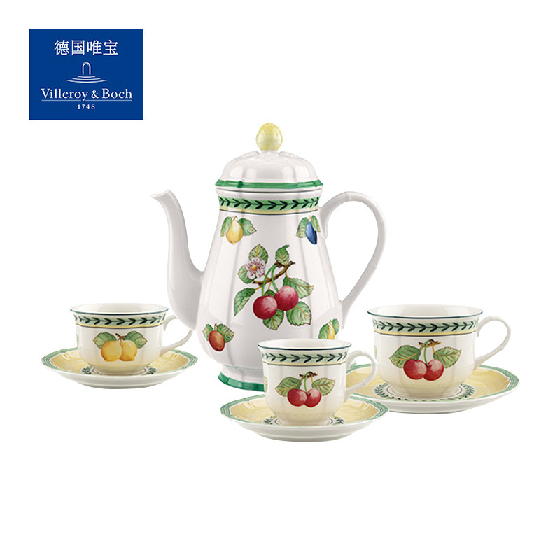 German villeroyboch Weibao Entry Luxury Coffee Tea Pair Cup and Saucer Ceramic French Garden Couple Wedding Gift