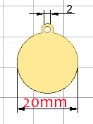 20mm redondo dorado