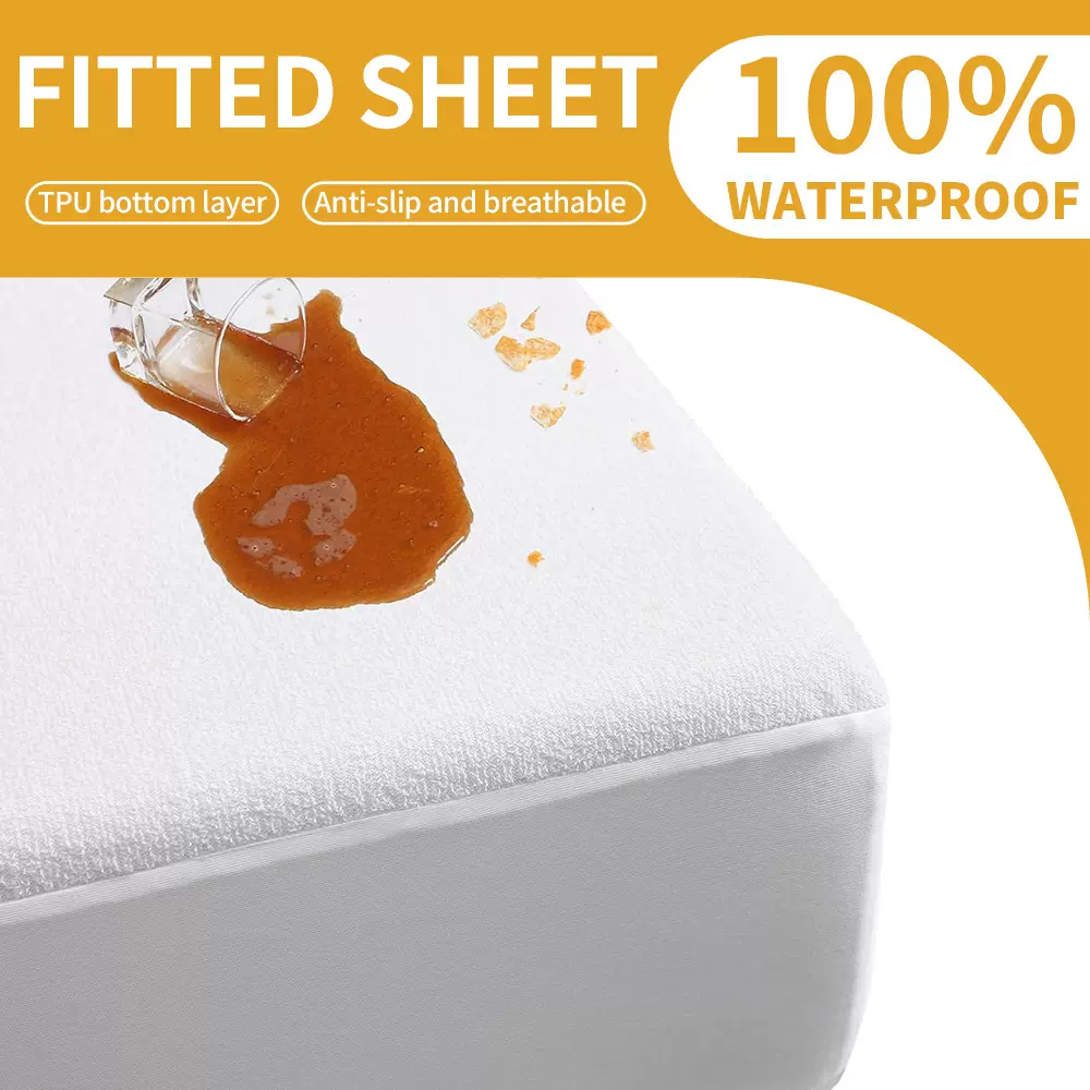 80%棉毛巾布防水床笠加厚床垫保护套隔尿隔脏床罩厂家直销