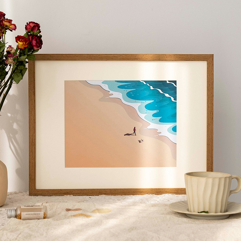 木造の絵の枠は表装して壁の4k 8kの水彩の筋理画のスケッチの写真の枠の3a 4木のスケッチのパズルのフレームの20を掛けます。