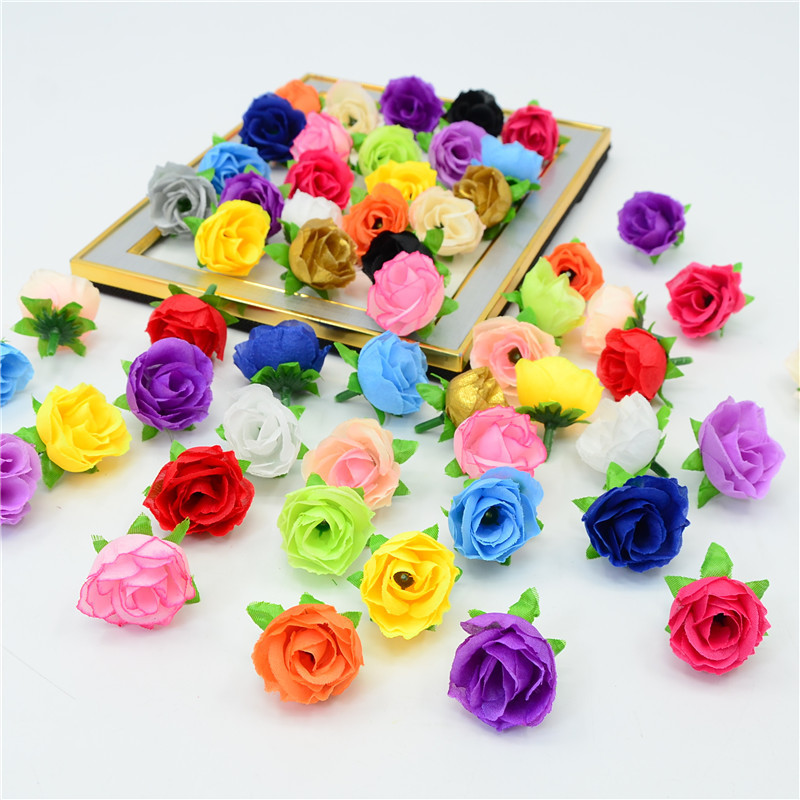 Silk Rose Bud Wholesale Simulated Rose Bud Hairpin Flower Headdress Accessories DIY Wedding Candy Box Corsage Decoration