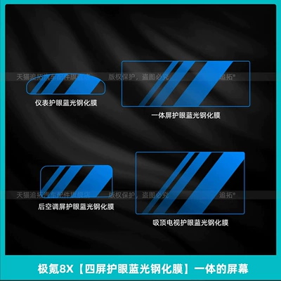 Car interior film | glass film for the central control screen - jikrypton-8xfour-screen-eye-protection-blue-light-tempered-filmintegrated-screen