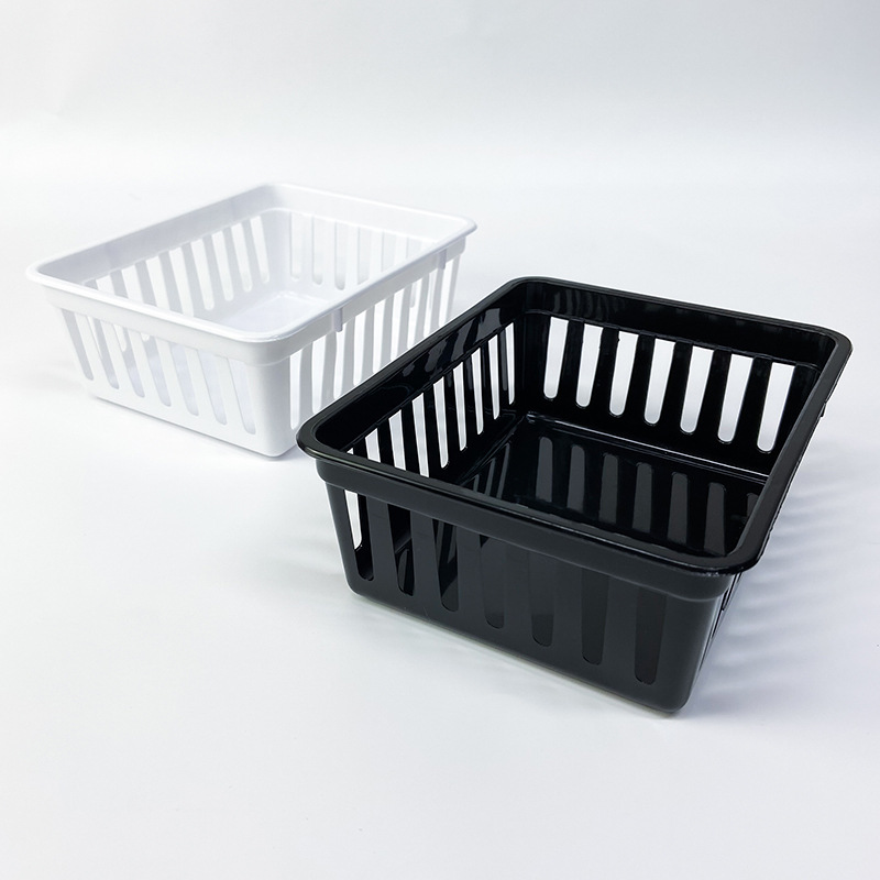 Caja de almacenamiento de artículos diversos de estilo japonés caja de plástico de escritorio caja de organización cosmética rectangular fabricante de cesta de almacenamiento de cocina