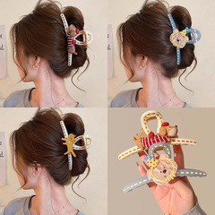 かわいい漫画の子犬のヘアクリップ、女性用、ハイエンドの2025年の新しい大きなヘアクリップ、後頭部のヘアクリップ