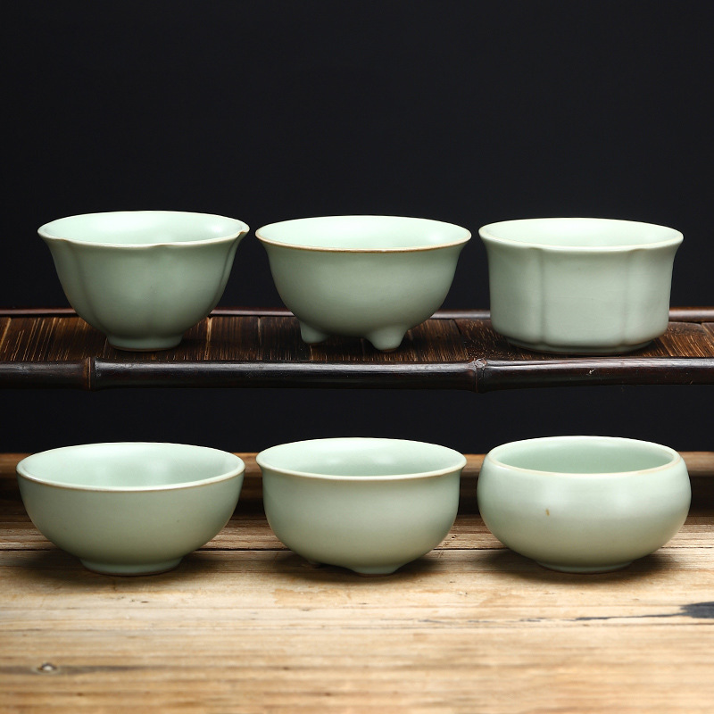 Ruyao Master Cup, Suitable for Tea Tasting, Crackle Glaze Tea Bowl, Ceramic Kung Fu Tea Set, Ruyao Porcelain Tea Cup, Business Gift