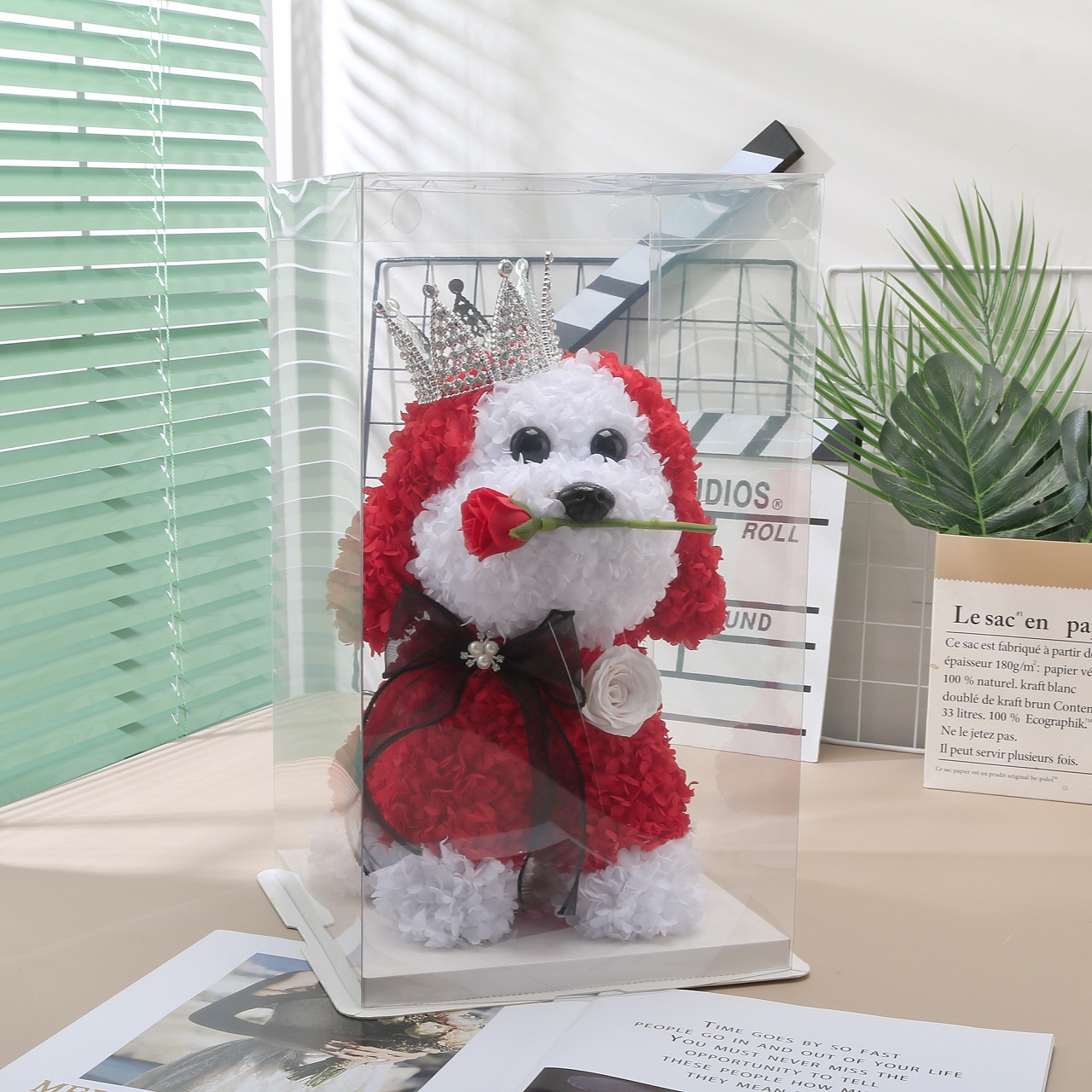 Oso de rosas de espuma PE, flor eterna, regalo para Navidad y San Valentín, floristería, supermercado