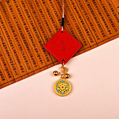 pendant leather Ping An brand — Car hanging - h-peace-bell-five-blessings-perfect