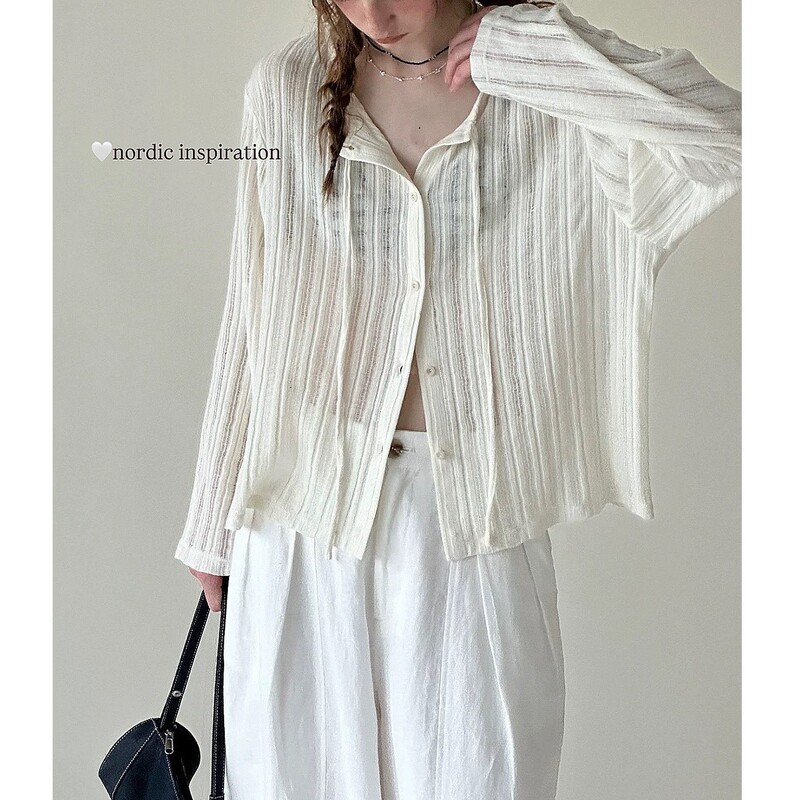 Cardigans That Can Be Worn in Summer: Hollow-Out Ribbed Knit Vintage Handmade Relaxed Thin Jacket for Women Cardigans That Can Be Worn in Summer: Hollow-Out Ribbed Knit Vintage Handmade Relaxed Thin Jacket for Women