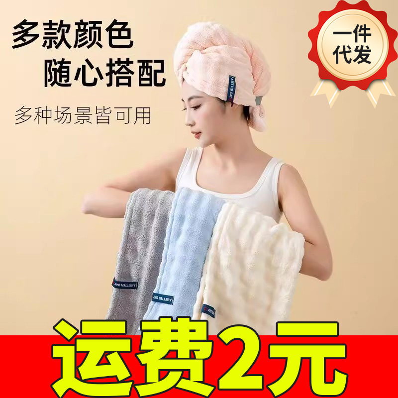 Dry Hair Cap Super Absorbent Quick-Drying One-Piece Shampoo and Wipe Towel for Women Adult Blow-Free Hair Thickened Shower Cap