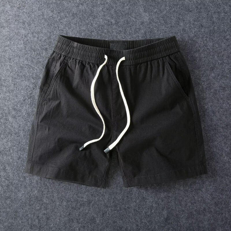 Summer Thin Solid Color Quarterpants Men's Running Sports Beach Pants Loose Loose Casual Workwear Shorts for Men