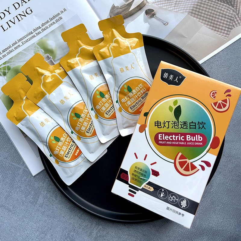 Electric Bulb White Drink Fruit and Vegetable Juice Drink Collagen Peptide Drink Vitamin C Sodium Hyaluronate Nicotinamide Drink 1