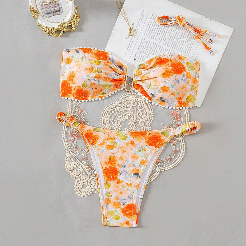 New Printed Three-point Sexy Bikini Swimsuit