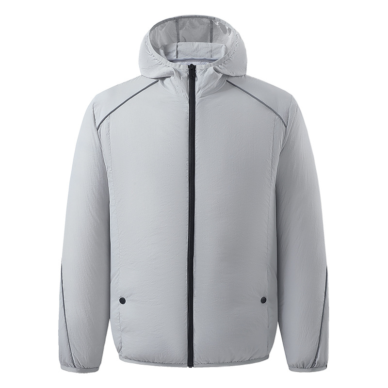 Ropa de aire acondicionado transfronteriza modelos de pareja de manga larga ropa de protección solar con capucha negra ropa de aire acondicionado refrescante protección solar transpirable para hombres y mujeres image 7