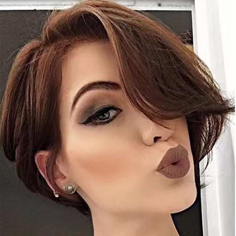 180g Weight Full Head Wigs Wig & Hair Extension Type Wigs Wig Accessories Short Straight Hair Wig Hairstyle Real Hair Hair Material Casual, Street Occasion Women's Gender Elegant, Simple Style Style Women's Elegant Simple Style Casual Street Real Hair Short Straight Hair Wigs 18