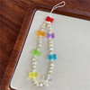 Brand ceramics, beaded bracelet from pearl, mobile phone, acrylic strap, Korean style, boho style