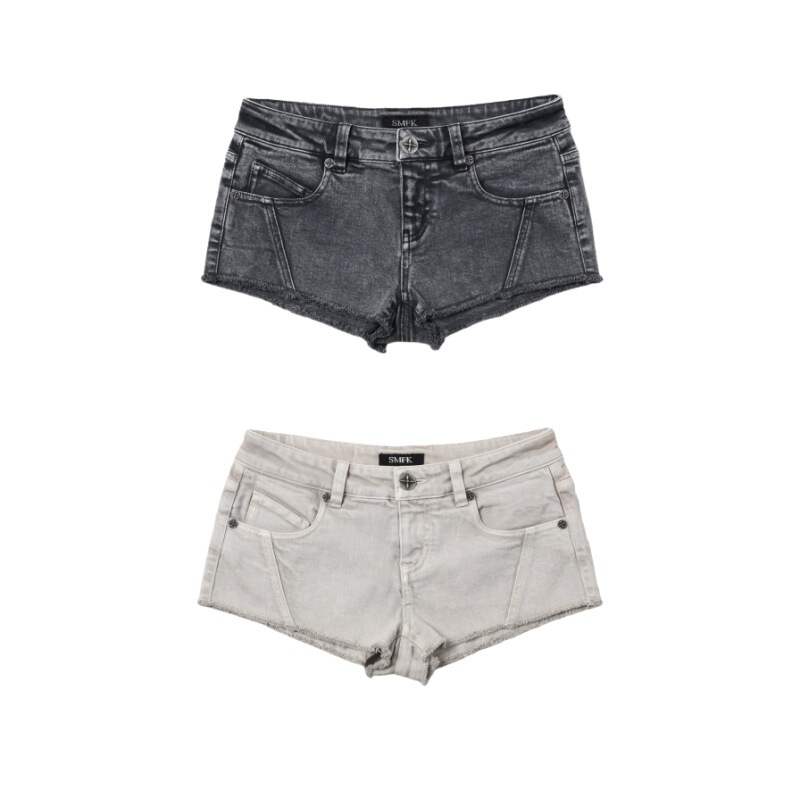Smfk Vintage Low-Waist Denim Shorts Cotton Summer Ultra-Short Shorts for Women Hot Girls