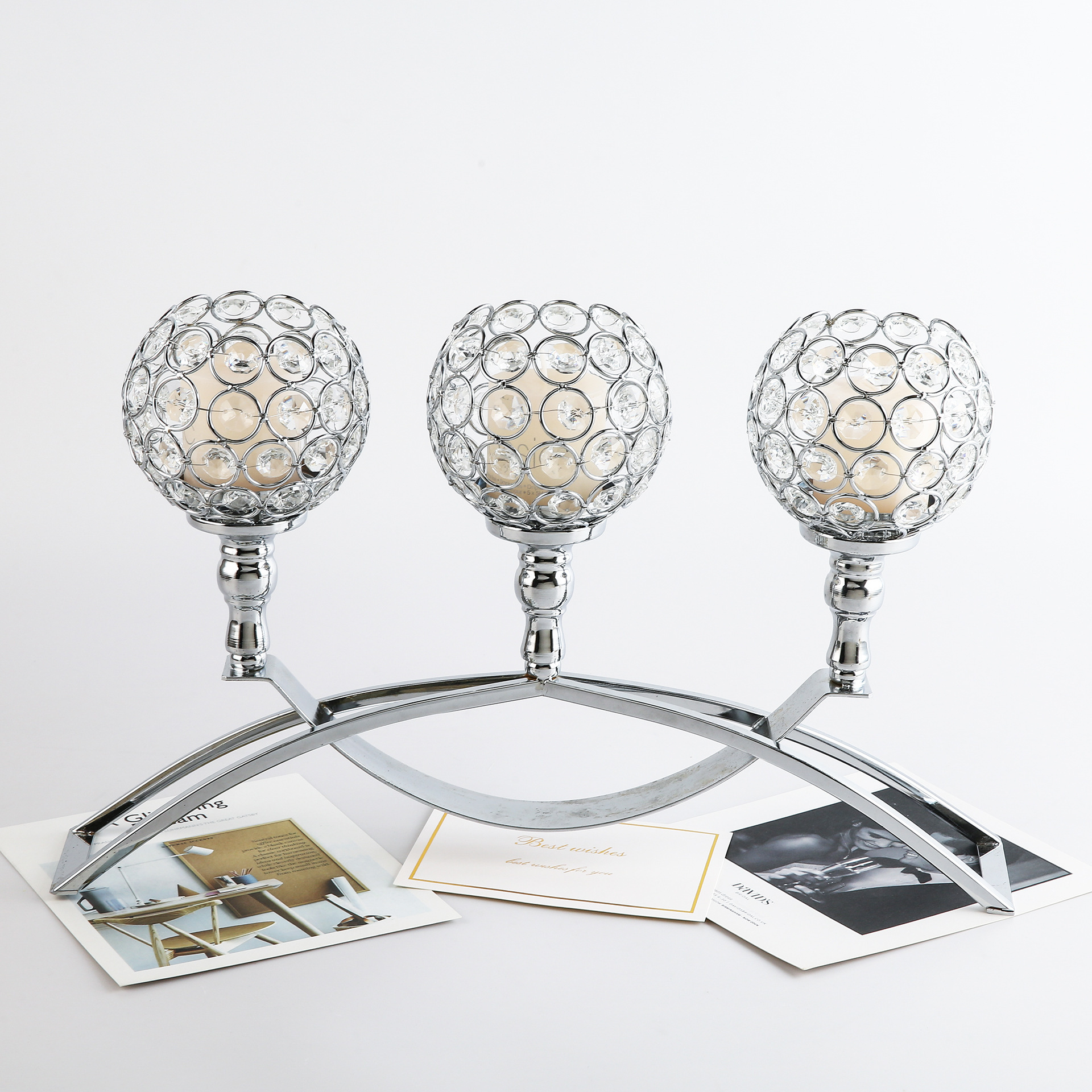 Transfronterizos nordicos candelabro oro lujoso cristal hogar sala de estar comedor decoración de mesa de comedor candelabro romántico nuevo producto