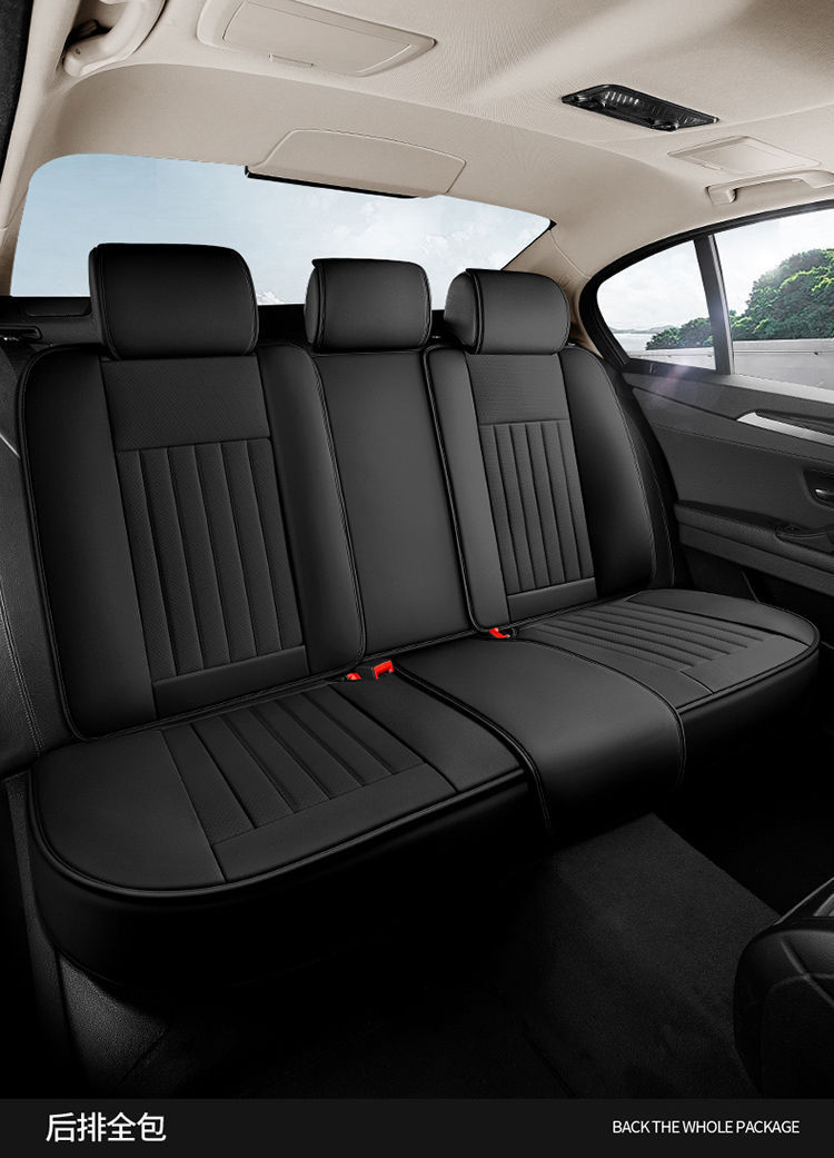 Fully Enclosed Car Seat Cushion, Summer Breathable and Wear-Resistant Nappa Leather, Five-Seater Car for Men and Women, Suitable for All Seasons