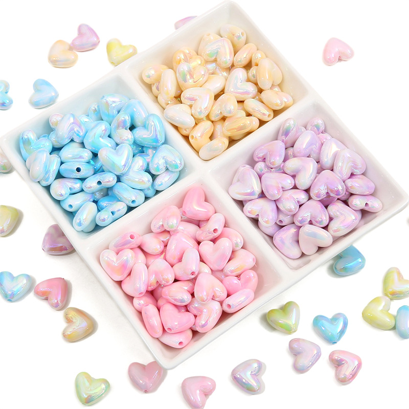 19g Weight Beads Jewelry Making Type DIY Jewelry Accessories Classification 5 Pieces Quantity Acrylic Material Heart Shape Pattern Simple Style Style 5 Pieces Arylic Heart Shape DIY Jewelry Accessories Beads 4