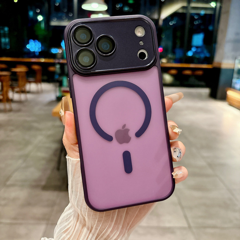 适用iPhone17Pro手机壳雅盾精孔磁吸苹果16自带镜头膜保护套橙色|undefined